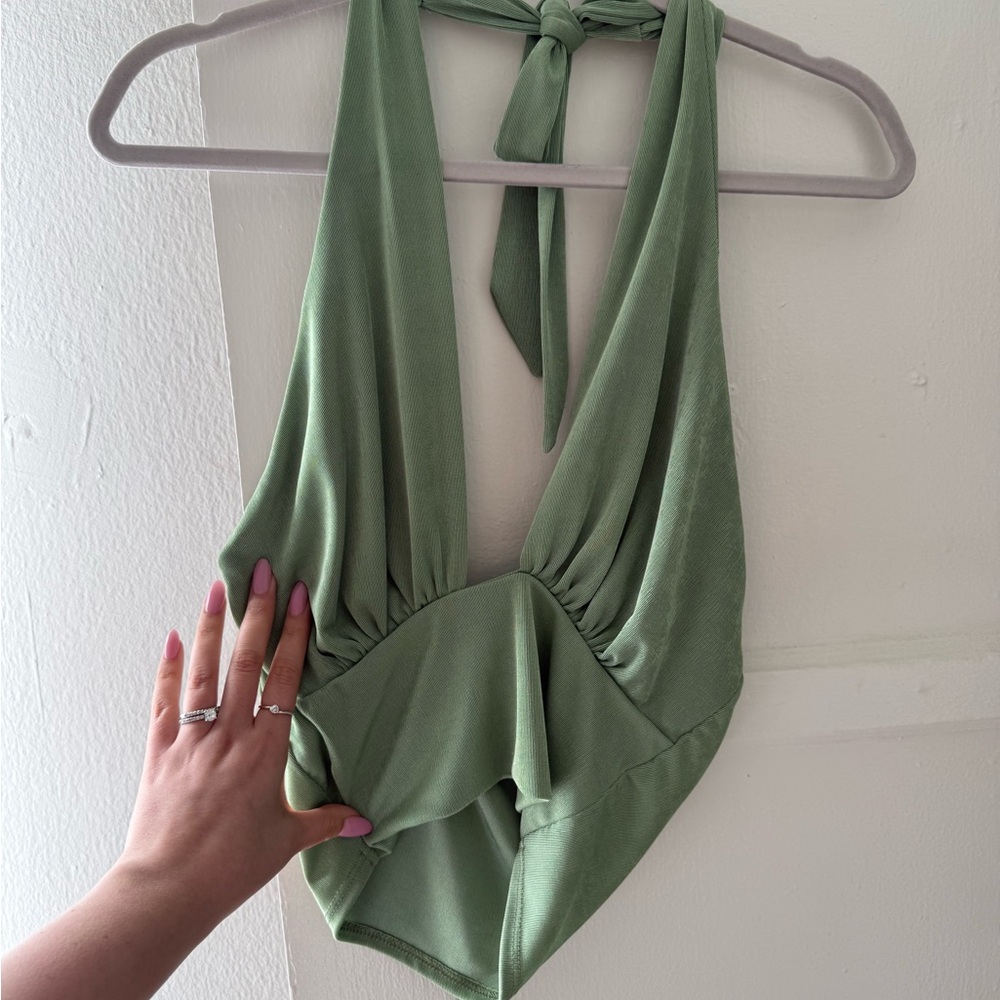 Green Halter Top